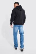 Mens Black Zip Through Hoodie