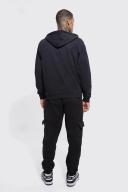 Mens Black Zip Through Hoodie