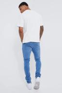 Mens Bleach Wash Skinny Stretch All Over Rip Jean