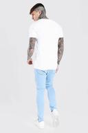 Mens Bleach Wash Skinny Stretch All Over Rip Jean