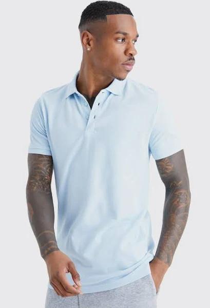 Mens Blue Basic Polo