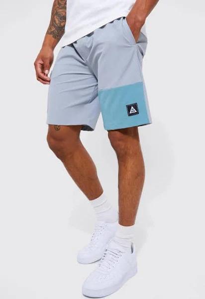 Mens Blue Elastic Lightweight Comfort Cargo Short
