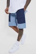 Mens Blue Elastic Lightweight Comfort Cargo Short