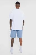 Mens Blue Elastic Lightweight Comfort Cargo Short