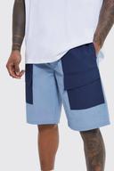 Mens Blue Elastic Lightweight Comfort Cargo Short