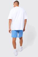 Mens Blue Elastic Relaxed Lightweight Stretch Colour Block Cargo