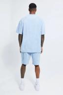 Mens Blue Man Oversized Towelling T-Shirt and Short Set
