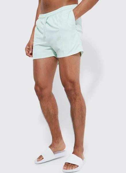 Mens Blue Mid Basketball Tape Swim Shorts