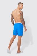 Mens Blue Mid Length Homme Waistband Swim Shorts