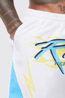 Mens Blue Mid Length Racing Swim Shorts
