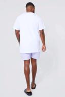 Mens Blue Plus Mid Length Man Waistband Swim Shorts