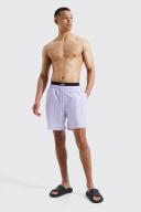 Mens Blue Tall Mid Length Man Waistband Swim Shorts