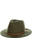 Mens Brixton Wesley Fedora Moss Brown Mix Size XS