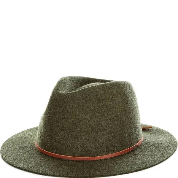 Mens Brixton Wesley Fedora Moss Brown Mix Size XS