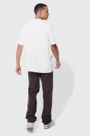 Mens Brown Tall Overdyed Straight Leg Stacked Jean