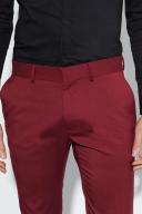 Mens Burgundy Skinny Suit Trouser