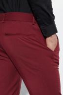 Mens Burgundy Skinny Suit Trouser