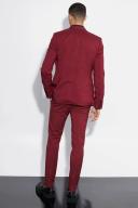 Mens Burgundy Skinny Tuxedo Single Breasted Suit Jacket