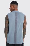Mens Charcoal Limited Embossed Drop Armhole Vest