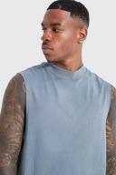 Mens Charcoal Limited Embossed Drop Armhole Vest