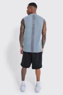 Mens Charcoal Limited Embossed Drop Armhole Vest