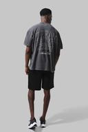 Mens Charcoal Man Active Slogan Oversized Short Set