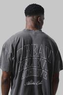 Mens Charcoal Man Active Slogan Oversized Short Set