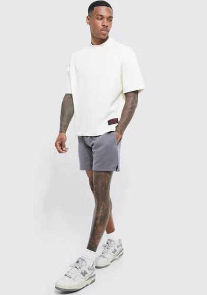 Mens Charcoal Oversized Boxy Ofcl T-Shirt & Boxing Short Set