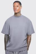 Mens Charcoal Oversized T-Shirt & Dropped Crotch Short Set