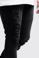 Mens Charcoal Plus Size Distressed Skinny Fit Jeans