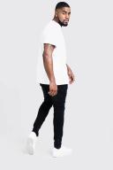 Mens Charcoal Plus Size Distressed Skinny Fit Jeans