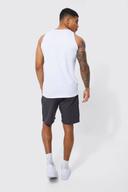 Mens Charcoal Relaxed Elastic Waist Cargo Short