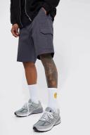 Mens Charcoal Relaxed Fixed Waist Cargo Short