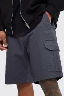 Mens Charcoal Relaxed Fixed Waist Cargo Short
