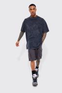 Mens Charcoal Relaxed Fixed Waist Cargo Short