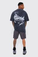 Mens Charcoal Relaxed Fixed Waist Cargo Short