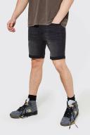 Mens Charcoal Skinny Stretch Denim Shorts