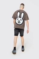 Mens Charcoal Skinny Stretch Denim Shorts