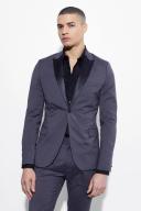 Mens Charcoal Skinny Tuxedo Single Breasted Suit Jacket