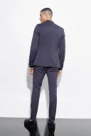 Mens Charcoal Skinny Tuxedo Single Breasted Suit Jacket