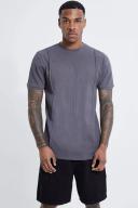 Mens Charcoal Slim Fit Ribbed T-Shirt