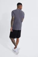 Mens Charcoal Slim Fit Ribbed T-Shirt