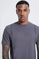 Mens Charcoal Slim Fit Ribbed T-Shirt