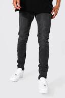 Mens Charcoal Tall Skinny Stretch Jeans
