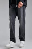 Mens Charcoal Tall Straight Fit Rigid Denim Jean