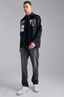 Mens Charcoal Tall Straight Fit Rigid Denim Jean