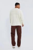 Mens Chocolate Elastic Waist Relaxed Fit Buckle Cargo Jogger