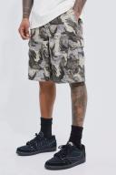 Mens Chocolate Fixed Relaxed Bandana Cargo Short