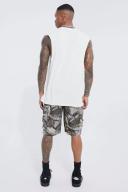 Mens Chocolate Fixed Relaxed Bandana Cargo Short
