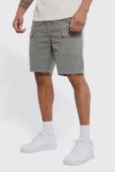 Mens Chocolate Fixed Waist Relaxed Cargo with Seam Detail